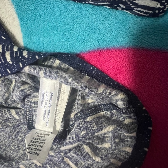 🤞 Lucky Brand Womens Embroidered V-Neck Pullover Top Blue M​ - Picture 7 of 8